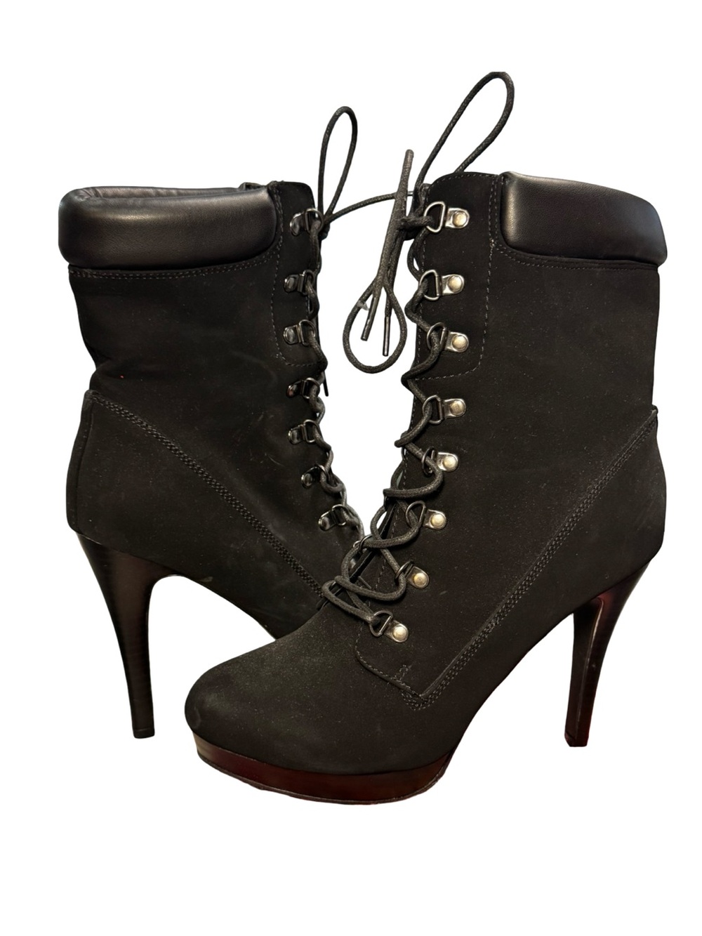 🐈‍⬛▪️ Black Lace-Up High Heel Boots with Platform ▪️🐈‍⬛